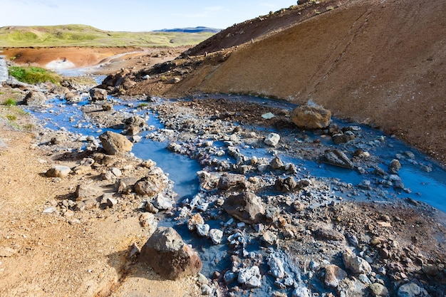 Hot Creek en la zona de Krysuvik Islandia