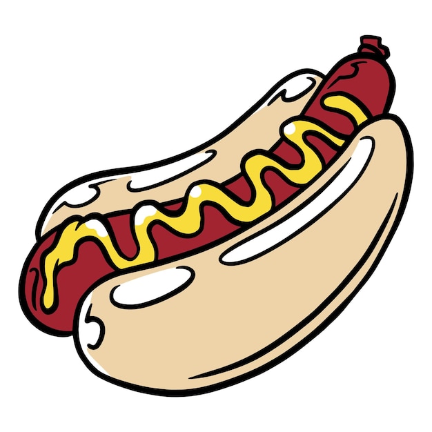 Hot-Dog-Aufkleber mit weißem Designelement