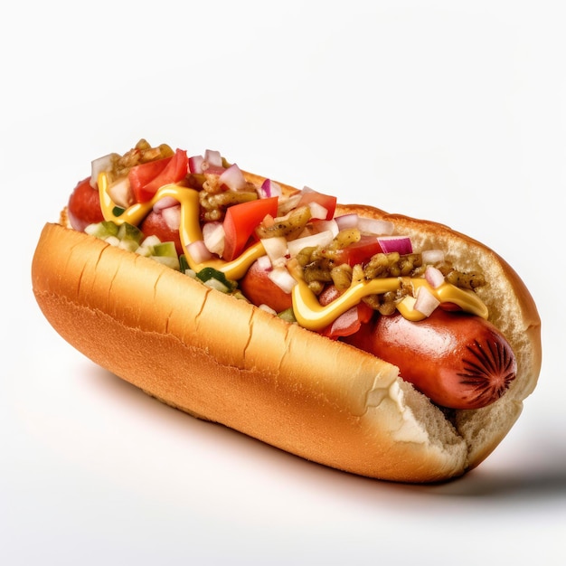 Foto un hot dog relleno