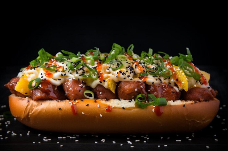 Hot_dog_topped_with_Korean_barbecue_beef_bulgogi_kimc_153_block_1_0jpg