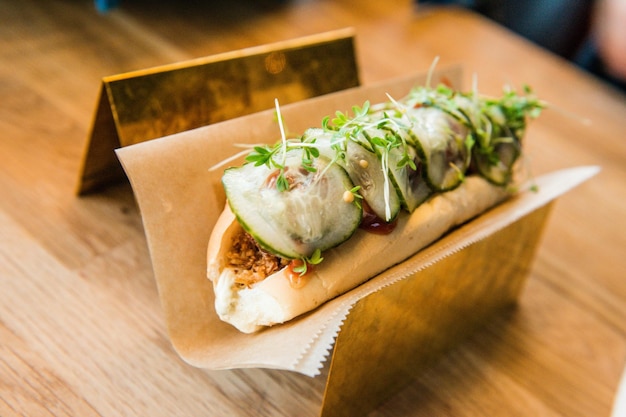 Hot Dog vegano al estilo tradicional islandés
