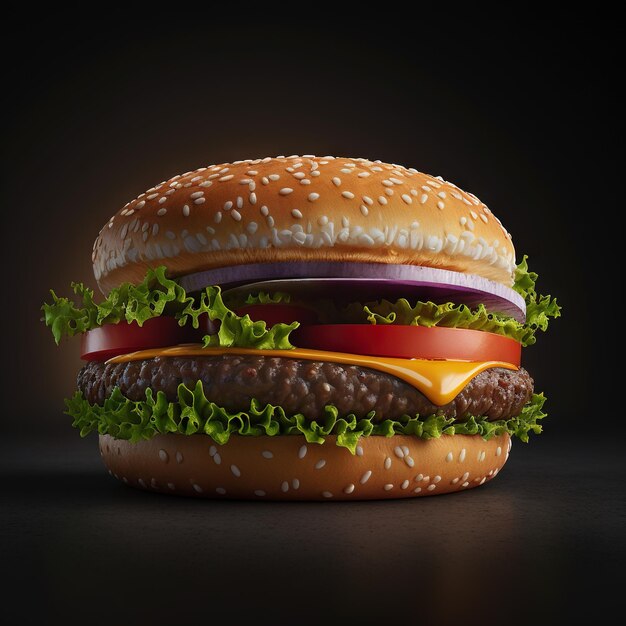 Hot Hamburger Render generativo ai