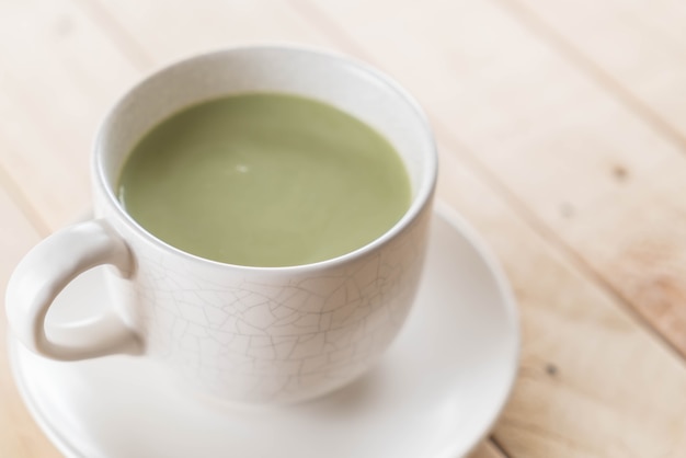 Hot matcha latte