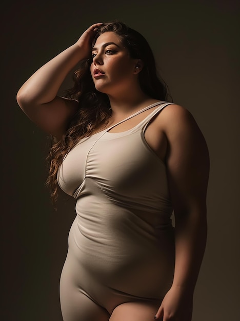 Hot Sexy Fashion Curvy-Modell in einer attraktiven Pose bei einer Fashion-Fotosession