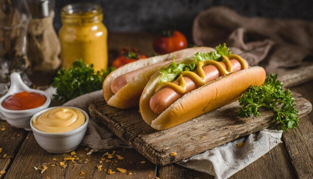 Hotdog auf einem echten Produktfoto Delicioso pero caliente