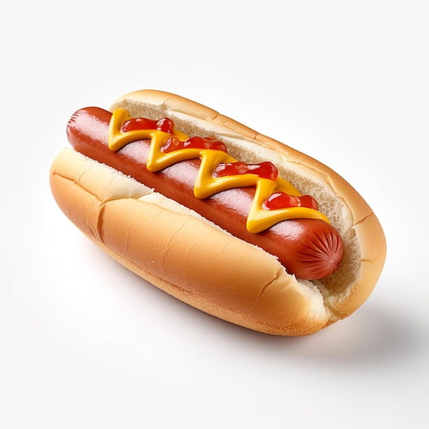 Hotdog auf weißem Hintergrund