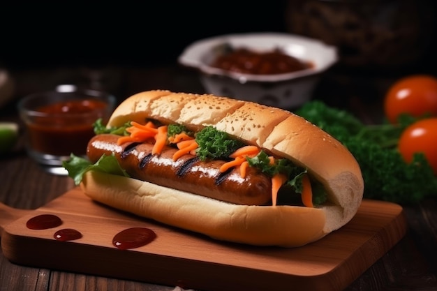 Hotdog aus Holz Generieren Sie Ai