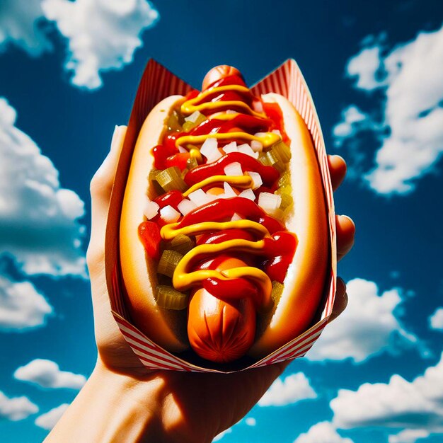 Foto hotdog bild himmel und schönheit