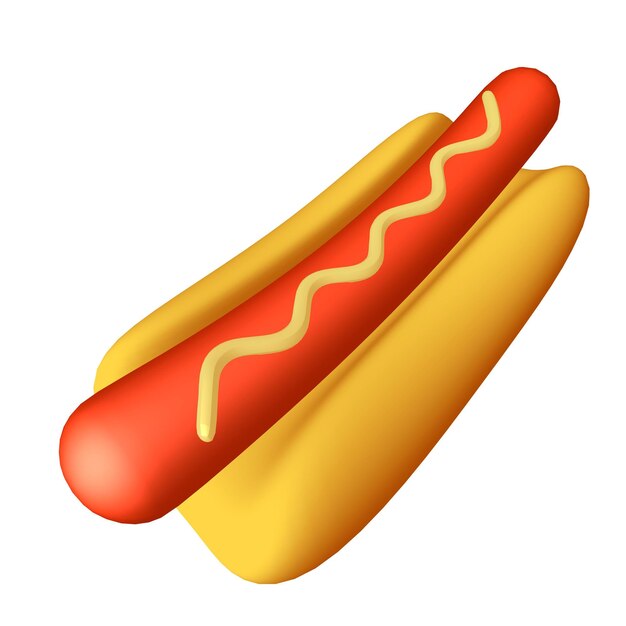 Hotdog comida rápida en 3D