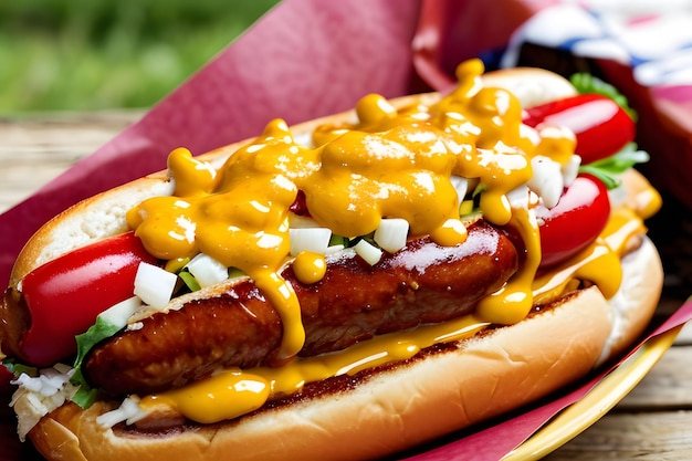 Foto hotdog im gourmet-stil