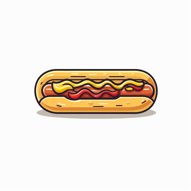 hotdog logo vector fondo blanco plano