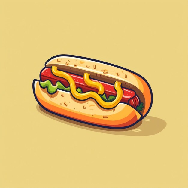 Foto hotdog logo vector fondo blanco plano