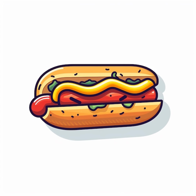 hotdog logo vector fondo blanco plano