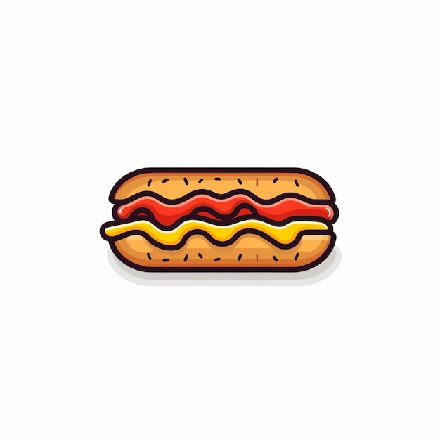 hotdog logo vector fondo blanco plano