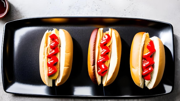 Foto hotdogs auf einem teller