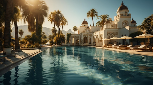 hotel de luxo bela piscina