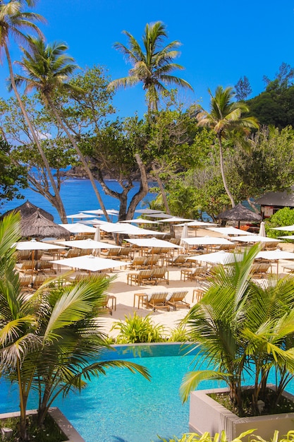 Hotel exótico de luxo nas seychelles