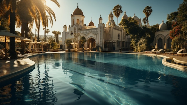 hotel de lujo hermosa piscina