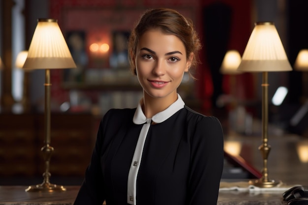 Hotelhostess an der Rezeption