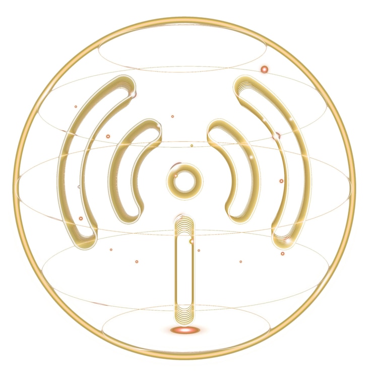 Foto hotspot-netzwerk png-technologie-symbol in gold