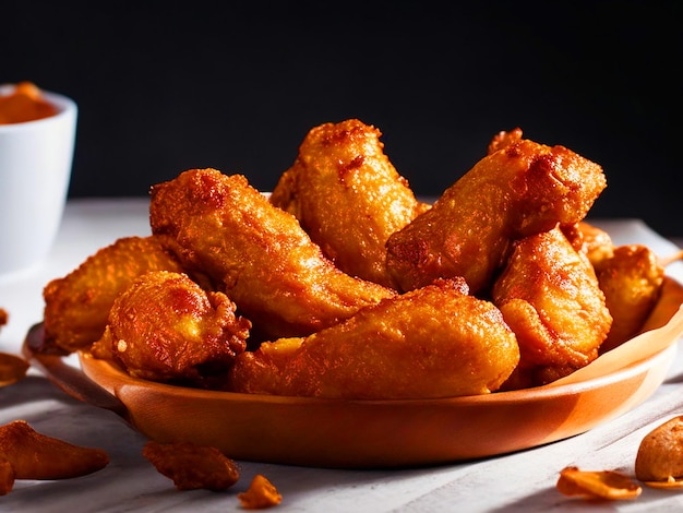 Hotwings ckicken crispy fotografía de calidad 4k fondo blanco descarga gratuita de imágenes