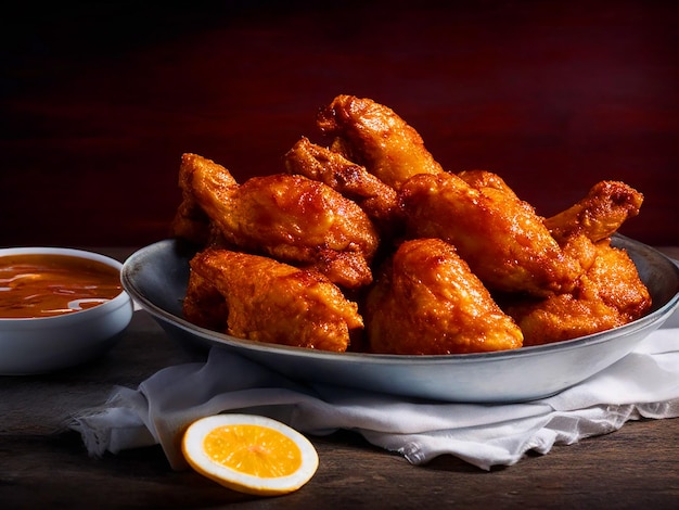 Hotwings ckicken crispy fotografía de calidad 4k fondo blanco descarga gratuita de imágenes