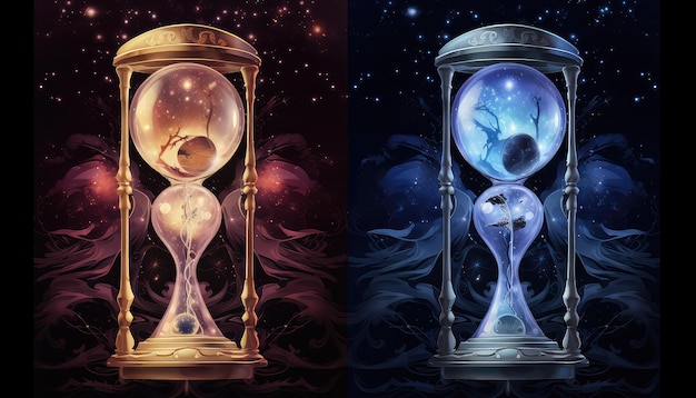 Hourglass-Galaxie und Kosmos-Raum in hellen