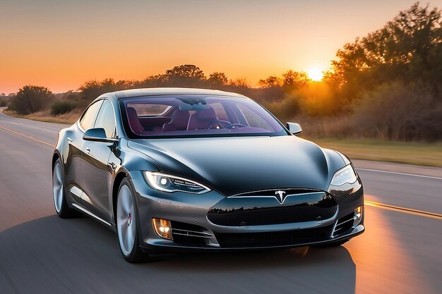 Foto houston, texas, estados unidos 22 de noviembre de 2019 fotografía de un tesla gris