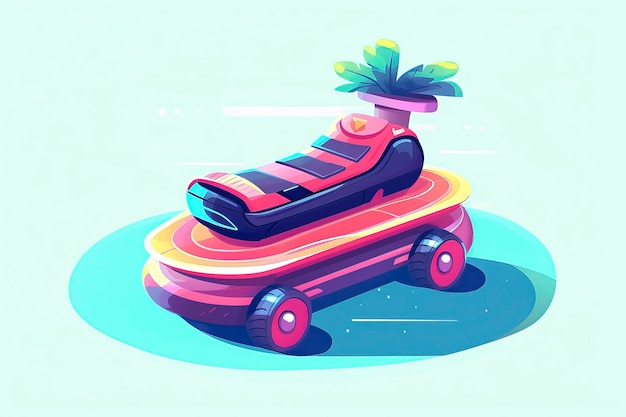 Foto hoverboard-illustration transportillustration generative ki