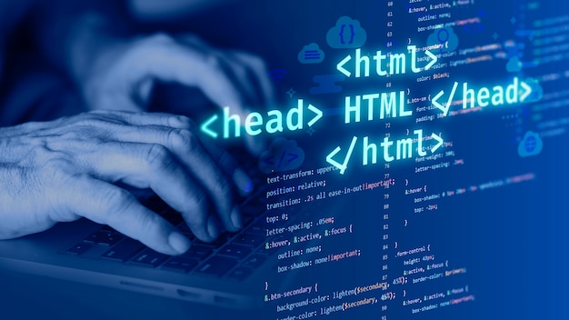 Foto html-system für website-konzept