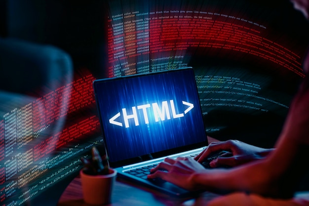 Foto html-system für website-konzept