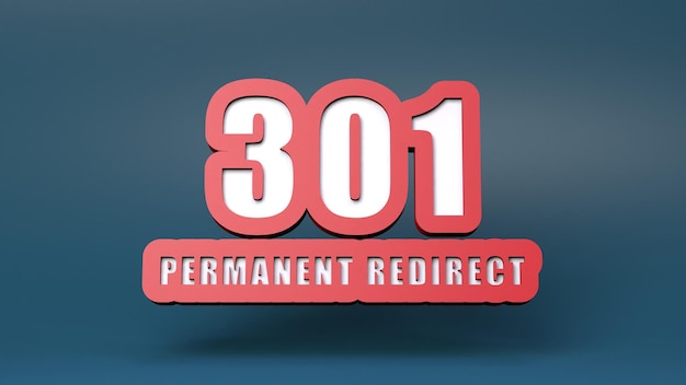 HTTP Error 301 Movido Permanentemente 3d renderizar ilustración