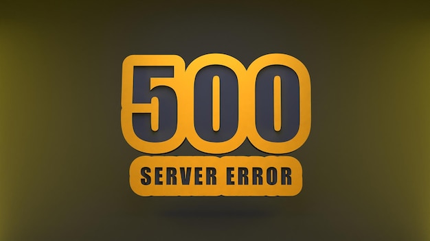 HTTP Error 500 Internal Server Error 3d render ilustração