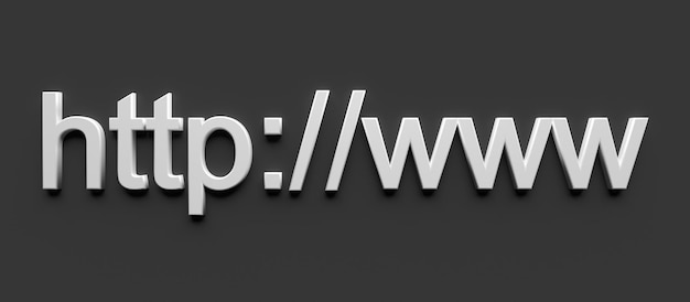 Http www Internet-Webadresse in der Suchleiste des Browsers 3D-Rendering