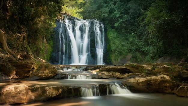 Foto huai mae khamin cascada nivel 6 khuean srinagarindra parque nacional de kanchanaburi tailandia