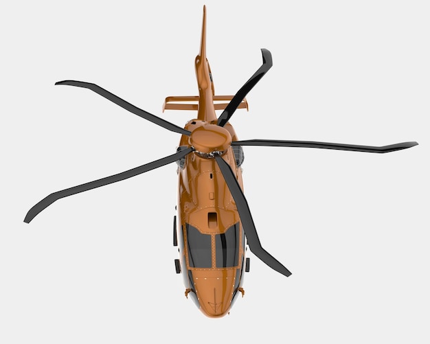 Hubschrauber isoliert auf Hintergrund 3D-Darstellung