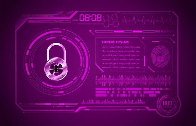 hud candado seguridad cibernética digital