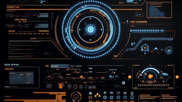 HUD futurístico chama elementos futurísticos ilustrações vetoriais