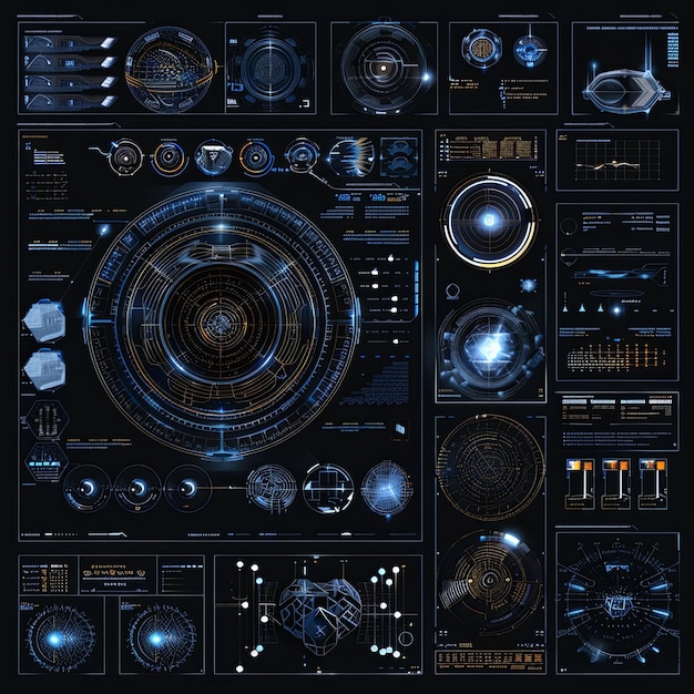 HUD futurístico chama elementos futurísticos ilustrações vetoriais