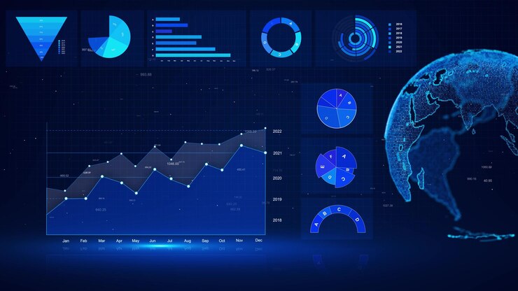 HUD tecnología elementos infográficos Sci Fi datos de interfaz de usuario gráficos de negocios financieros