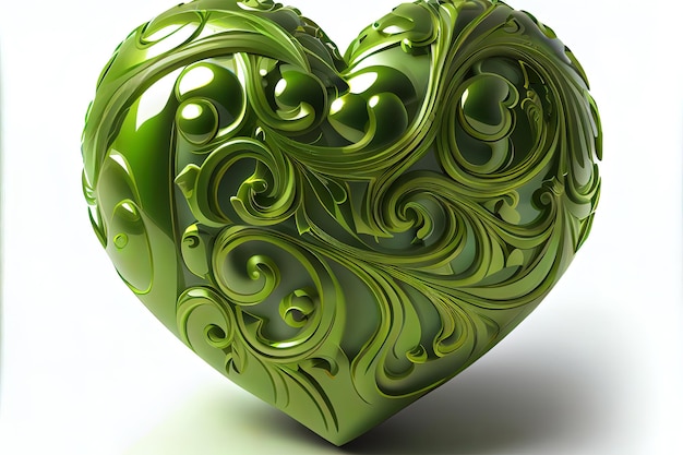 Hübsche grüne Herzillustration