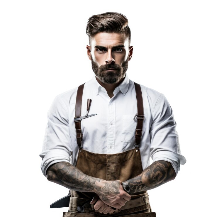 Foto hübscher friseur isoliert