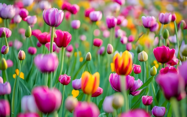 Foto hübsches blumenknospen-landschaftsbild