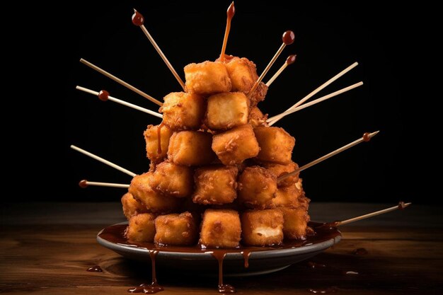 Foto hühner-nuggets in einem stapel mit zahnstochern_h_376_block_1_0jpg