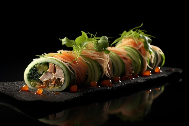 Hühner-Salat-Sushi-Roll-Twist