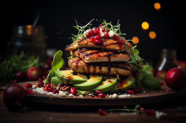 Foto hühnersalat mit eingelegtem ingwer