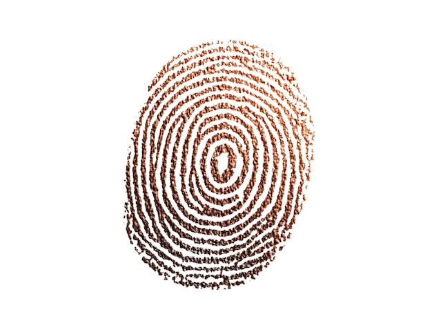 una huella dactilar hecha de granos de café