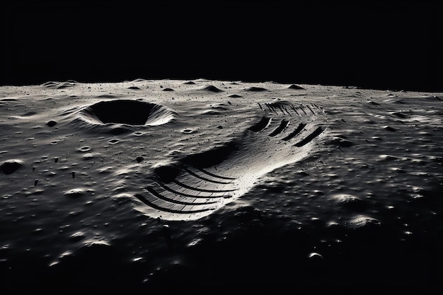 Foto una huella en la luna