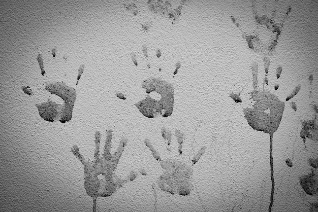 Foto huella de la mano del fantasma huella de la mano en la pared las manos de la mano del bebé mano de terror aterrador