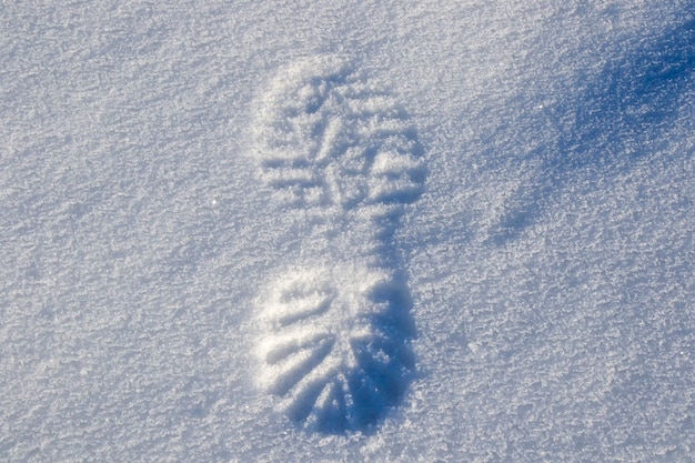 Huella en la nieve, huella de zapato